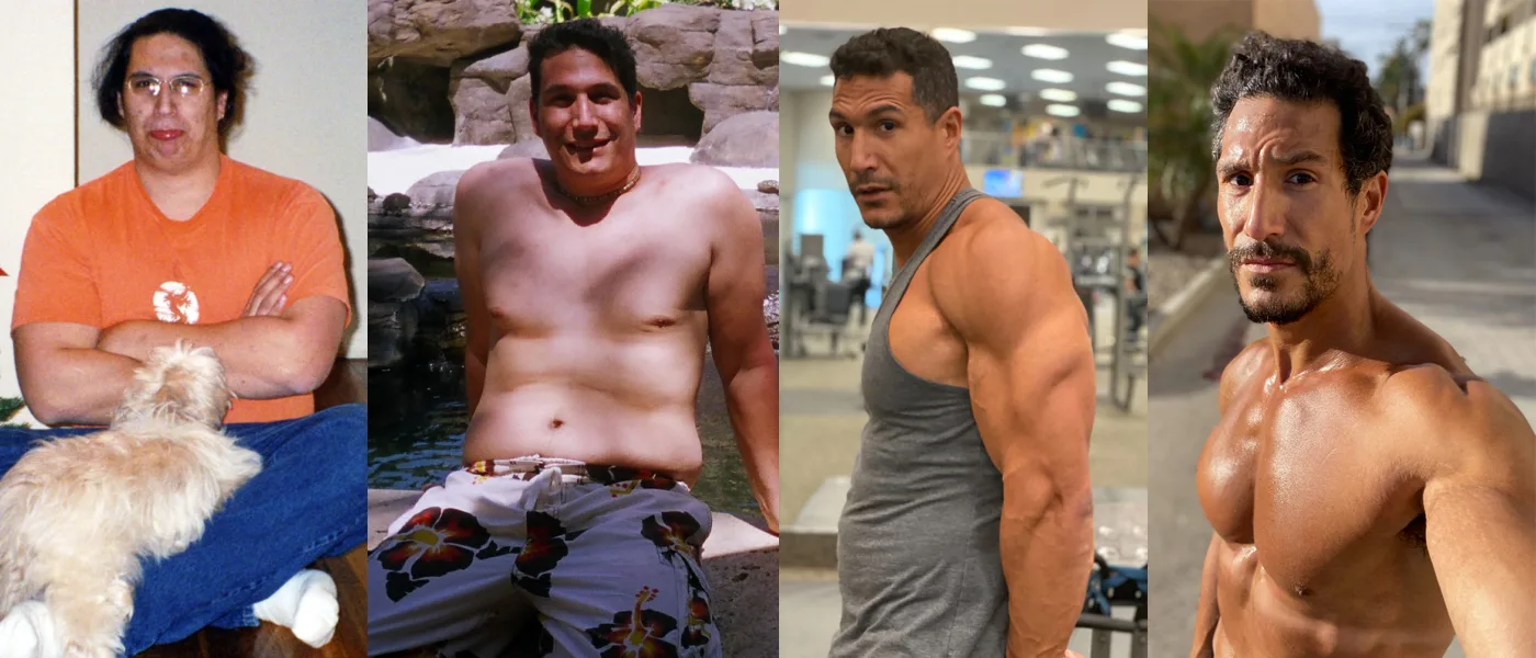 John Sonmez's physical transformation across four stages